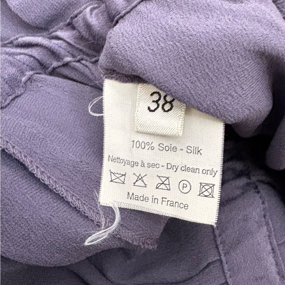Lanvin Ete 2006 Y2K VTG 100% Silk Deep Lavender double drawstring waist dress 38 - Picture 12 of 12